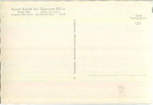 Kurort Kreuth - Hotel Post Besitzer Hans Lehmann - Foto-Ansichtskarte - Verlag H. Feldbauer München