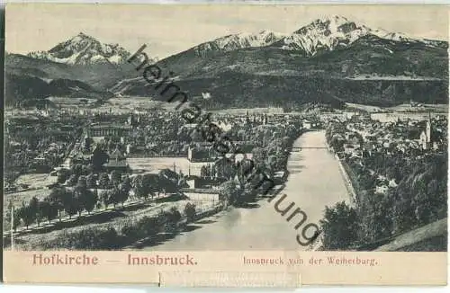 Innsbruck von der Weiherburg - Klappkarte mit 12 Abbildungen der Hofkirche - Verlag Fritz Gratl Innsbruck