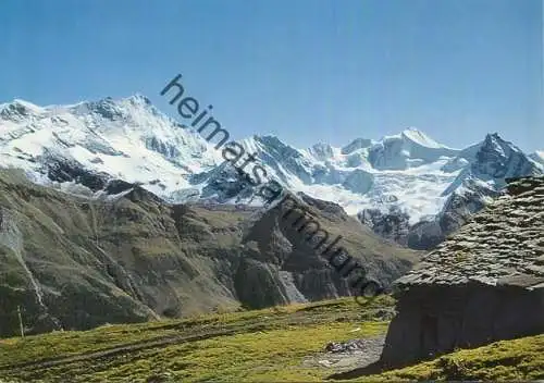 Alpage de Sorebois sur Zinal au fond le Weisshorn avec le Schallihorn - AK Grossformat - Edition Darbellay Martigny