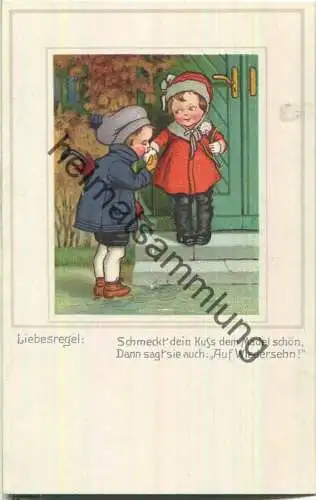 Liebesregel - Schmeckt der Kuss... - Rückseite beschrieben 1917