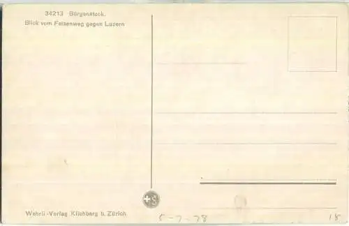 Bürgenstock - Blick vom Felsenweg gegen Luzern - Verlag Wehrli Kilchberg