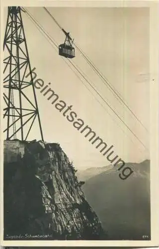 Zugspitze - Schwebebahn - Foto-Ansichtskarte - Verlag B. Johannes Beckert Partenkirchen