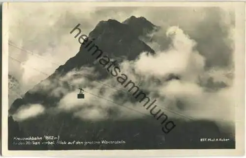 Kreuzeckbahn - Blick auf den grossen Waxenstein - Foto-Ansichtskarte - Verlag Hans Huber München