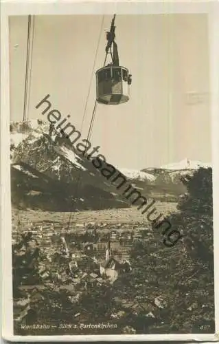 Wankbahn - Blick auf Partenkirchen - Foto-Ansichtskarte - Verlag B. Johannes Beckert Partenkirchen