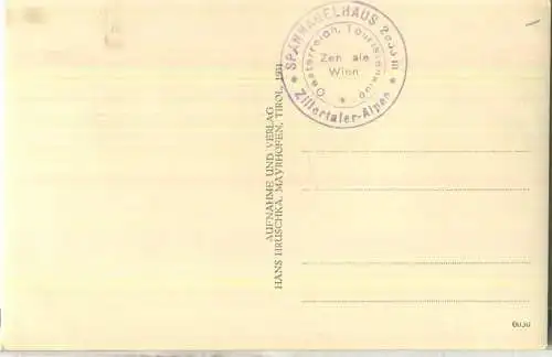 Spannagelhaus mit Riffler - Zillertal - Foto-Ansichtskarte - Verlag Hans Hruschka Mayrhofen 1931