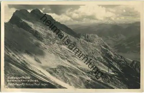 Bettelwurfhütte mit Klein. und Gross. Bettelwurf - Foto-Ansichtskarte - Verlag A. Stockhammer Hall