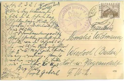 Bettelwurfhütte mit Klein. und Gross. Bettelwurf - Foto-Ansichtskarte - Verlag A. Stockhammer Hall