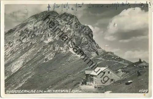 Nördlingerhütte mit Reitherspitze - Foto-Ansichtskarte - Verlag Much Heiss Innsbruck