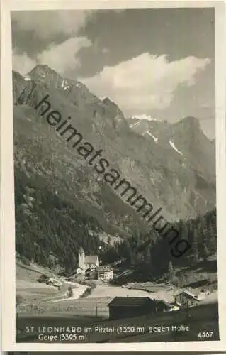 St. Leonhard im Pitztal gegen Hohe Geige - Foto-Ansichtskarte 30er Jahre