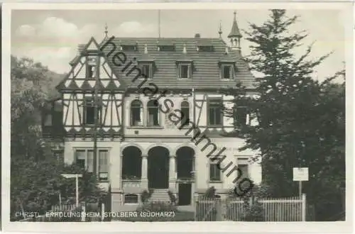 Stolberg - Christliches Erholungsheim - Foto-Ansichtskarte - Verlag Werbedruck GmbH Halberstadt