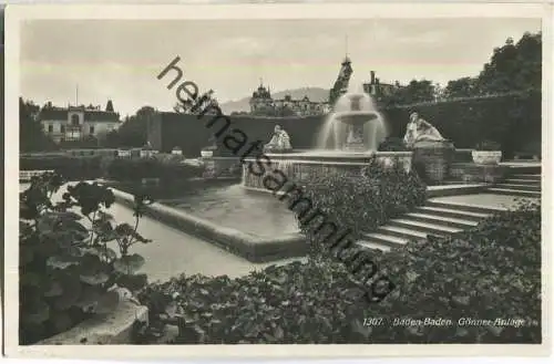 Baden-Baden - Gönner-Anlage - Foto-Ansichtskarte - Verlag Emil Hartmann Mannheim