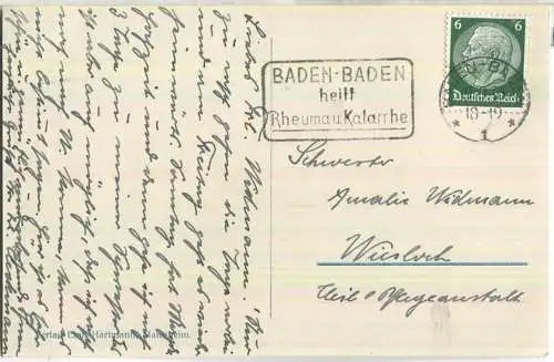 Baden-Baden - Gönner-Anlage - Foto-Ansichtskarte - Verlag Emil Hartmann Mannheim