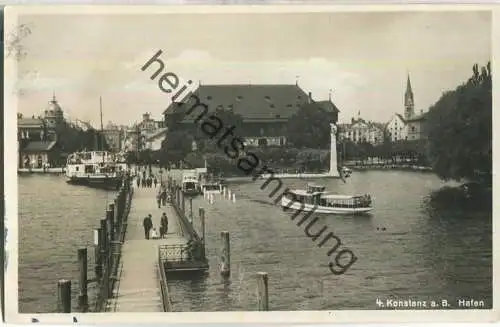 Konstanz am Bodensee - Hafen - Foto-Ansichtskarte - Verlag Franz Walter München