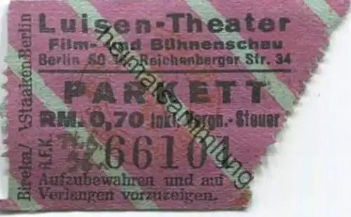 Deutschland - Berlin SO36 - Luisen-Theater - Reichenberger Str. 34 - Eintrittskarte 1936