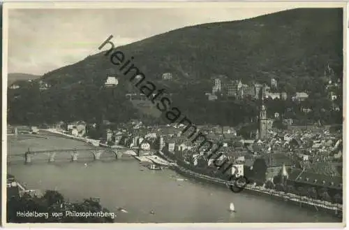 Heidelberg vom Philosophenberg - Foto-Ansichtskarte