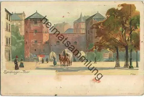 München - Sendlinger Thor - Künstlerkarte Kley - Verlag J. Velten Karlsruhe ca. 1900