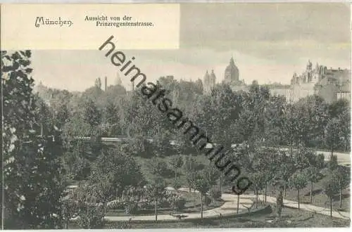 München - Aussicht von der Prinzregentenstrasse - Verlag Becker & Kölblinger München ca. 1900