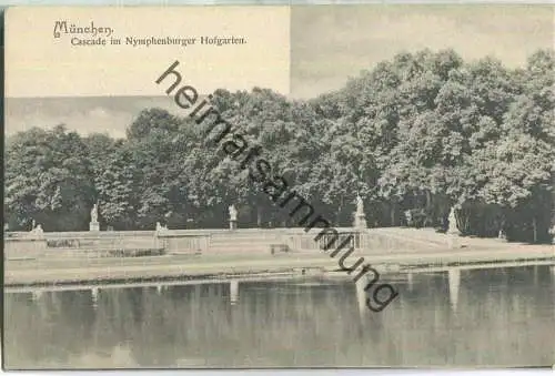 München - Cascade im Nymphenburger Hofgarten - Verlag Becker & Kölblinger München ca. 1900