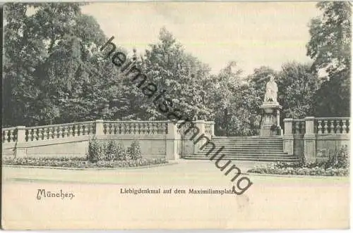 München - Liebigdenkmal auf dem Maximiliansplatz - Verlag Becker & Kölblinger München ca. 1900