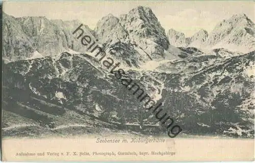 Seebeben mit Koburgerhütte - Verlag F. X. Seitz Garmisch ca. 1900