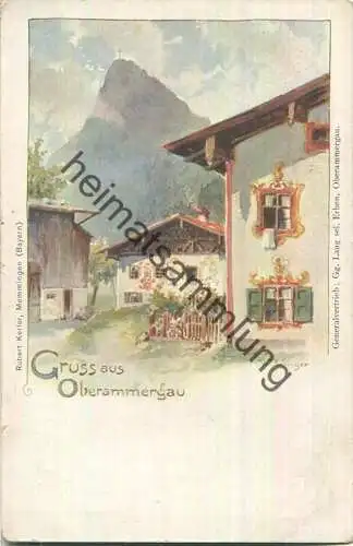 Gruss aus Oberammergau - Künstlerkarte - W. Fr. Tinger - Robert Kerler Memmingen (Bayern) - Vertrieb Gg. Lang sel. Erben