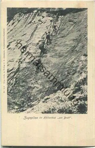 Zugspitze im Höllenthal am Brett - Verlag B. Johannes Partenkirchen-Garmisch ca. 1900