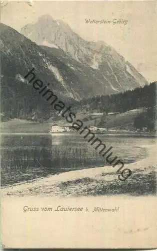 Gruss vom Lautersee bei Mittenwald - Verlag A. Irl Mittenwald ca. 1900