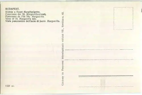 Budapest - Panorama de St. Margaretheninsel - Foto-Ansichtskarte