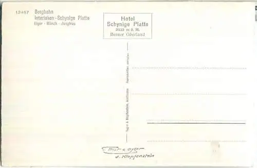 Bergbahn - Interlaken - Schynige Platte - Foto-Ansichtskarte - Verlag Gyger & Klopfenstein Adelboden