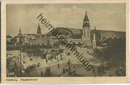 Hamburg - Hauptbahnhof (E91236y)gel. 1918e Elbbrücke