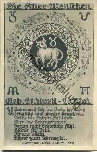 Stier - Rückseite Beschreibung der Eigenschaften