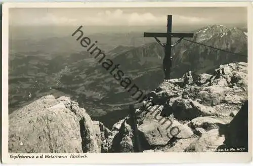 Gipfelkreuz auf dem Watzmann - Hocheck - Foto-Ansichtskarte - Verlag F. G. Zeitz Königssee