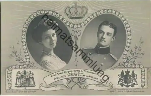 Prinz Ernst August Herzog zu Braunschweig und seine Braut Prinzessin Victoria Luise von Preussen - Verlag Gustav Liersch
