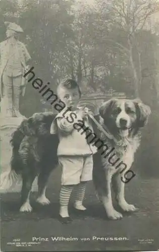 Prinz Wilhelm von Preussen mit Hund - Verlag Gustav Liersch & Co. Berlin