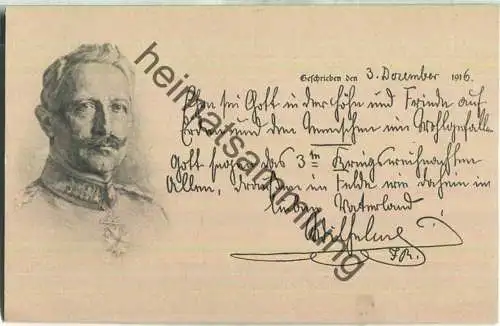 Weihnachtsgruss Seiner Maiestät des Kaisers an das Volk 1916 - Verlag Rotophot AG Berlin