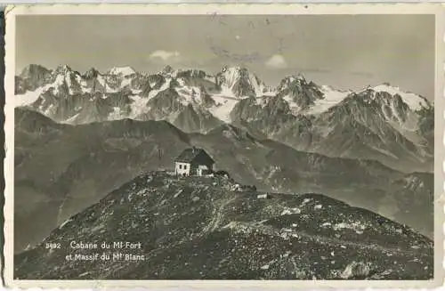 Cabane du Mt. Fort et Massif du Mt. Blanc - Foto-Ansichtskarte - Edition Perrochet et Phototypie Lausanne