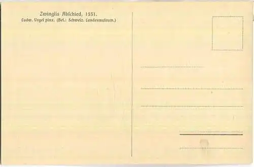 Zwinglis Abschied 1531 - Künstlerkarte Ludwig Vogel
