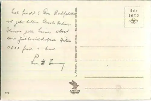 Rossfeldskihütte mit Hohem Göll - Foto-Ansichtskarte - Verlag L. Ammon Berchtesgaden