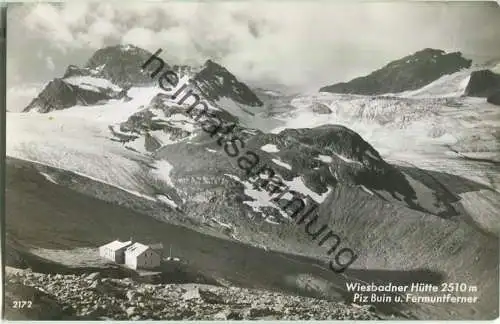 Wiesbadner Hütte - Piz Buin und Fermuntferner - Foto-Ansichtskarte - Verlag Risch-Lau Bregenz