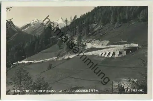 Neue Glocknerstrasse mit Grossglockner - Fleisskehre - Foto-Ansichtskarte - Verlag Schildknecht Graz