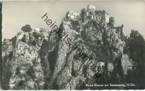 Ruine Klamm am Semmering - Foto-Ansichtskarte - Verlag P. Ledermann Wien