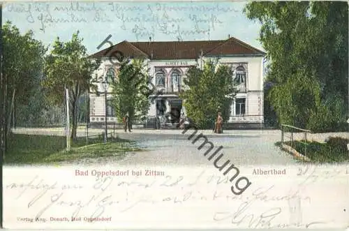 Opolno Zdroj - Bad Oppelsdorf bei Zittau - Albertbad - Verlag Aug. Donath Bad Oppelsdorf - Reliefkarte