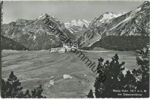 Maloja Kulm mit Gletscherhörner - Foto-Ansichtskarte - Verlag Photoglob-Wehrli AG Zürich