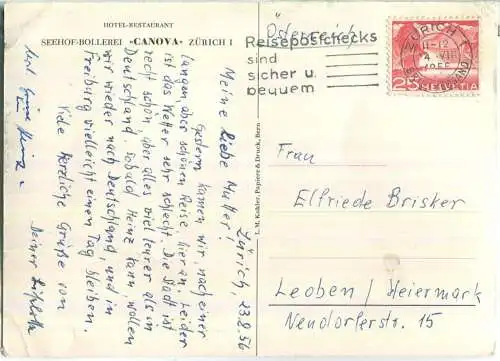 Zürich - Seehof-Bollerei Canova - Verlag L.M. Kohler Bern