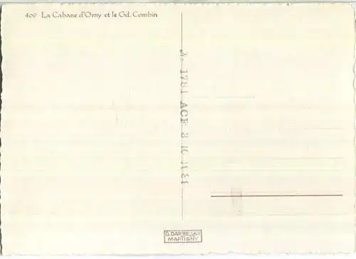 La Cabane d'Orny et le Grand Combin - Edition O. Darbellay Martigny