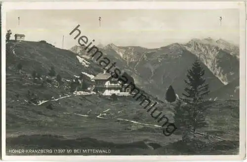 Hoher-Kranzberg bei Mittenwald - Kranzberghaus - Foto-Ansichtskarte - Verlag A. Irl Mittenwald