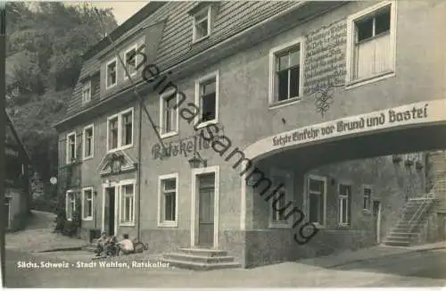 Stadt Wehlen - Ratskeller - Foto-Ansichtskarte - Handabzug - Verlag A. & R. Adam Dresden
