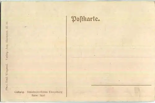 Coburg - Residenzschloss Ehrenburg - Roter Saal - Verlag Aug. Hermann