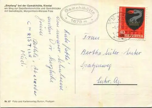 Empfang bei der Gamchihütte - Geissen Ziegen - AK Grossformat - Verlag Burlon Frutigen gel. 1980