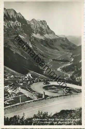 Klausenpass - Blick von der Vorfrutt auf Urnerboden und Jägerstöcke - Foto-AK - Verlag J. Gaberell AG Thalwil